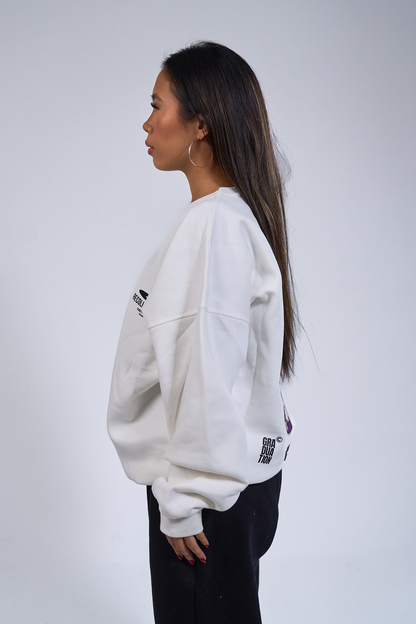 Drop 01 White Graduation Crewneck